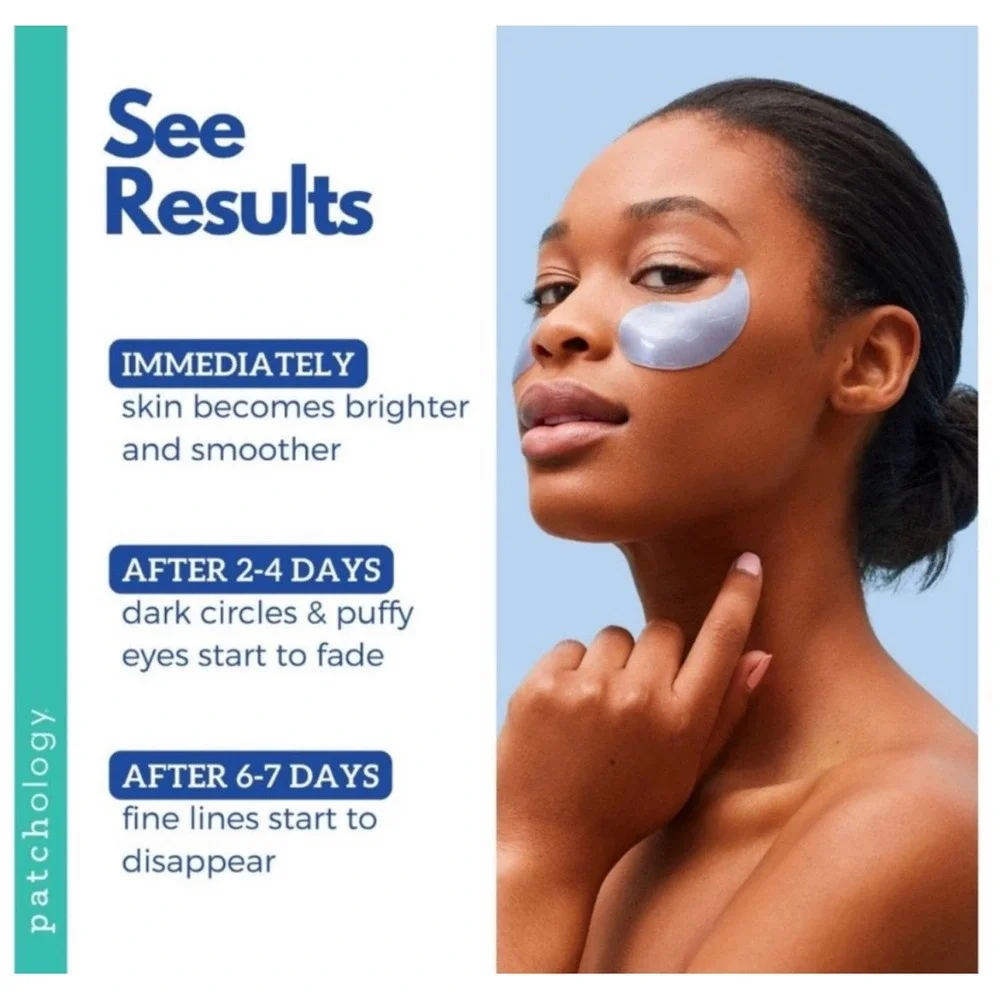 Patchology Flashpatch Restoring Night Eye Gels 15‎ Pairs Retinol Peptides BNIB